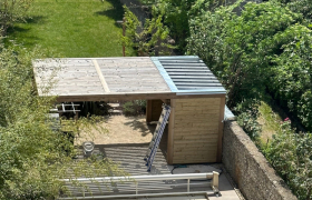 Modification pergola pour la mise en place d’une cuisine d’été et habillage escalier à Valence