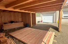 Double carport voiture avec zone de rangement à Geyssans